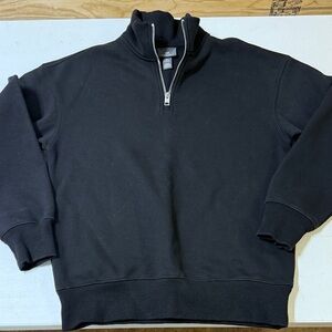 H & M Black Half-Zip Mens Sweatshirt